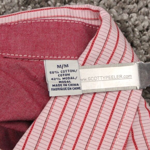 Tommy Bahama Jeans Button Up Shirt Mens XL Red White Stripe Cotton Casual - Picture 7 of 10